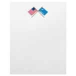 Crossed Betsy Ross and Fort Moultrie Flags Letterhead