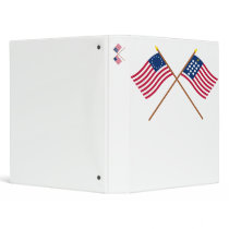 Crossed Betsy Ross and French Alliance Flags Vinyl Binders