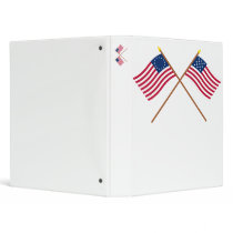 Crossed Betsy Ross and Frigate Alliance Flags Binder