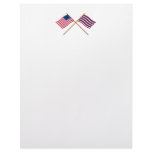 Crossed Betsy Ross and Ft Mifflin Flags Personalized Letterhead