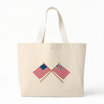 Crossed Betsy Ross and Grand Union Flags Bag