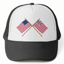 Crossed Betsy Ross and Grand Union Flags Hats