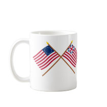 Crossed Betsy Ross and Grand Union Flags Coffee Mug