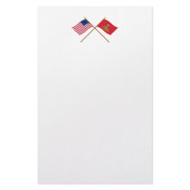 Crossed Betsy Ross and Hanover Associators Flags Stationery Design