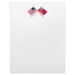 Crossed Betsy Ross and Liberty Flags Letterhead Design