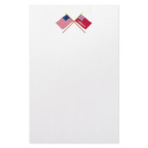 Crossed Betsy Ross and Liberty Flags Stationery Paper