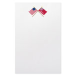 Crossed Betsy Ross and Liberty Flags Stationery Paper