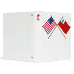 Crossed Betsy Ross and New England Flags 3 Ring Binders