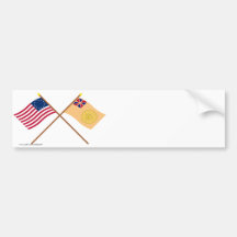 Crossed Betsy Ross and New Hampshire 2nd Regiment Bumper Stickers