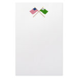 Crossed Betsy Ross and Newburyport Flags Stationery