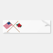 Crossed Betsy Ross and Newburyport Indep Marine Co Bumper Stickers