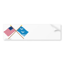 Crossed Betsy Ross and South Carolina Militia Flag Bumper Stickers