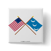 Crossed Betsy Ross and South Carolina Militia Flag Pin