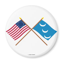 Crossed Betsy Ross and South Carolina Militia Flag Magnet