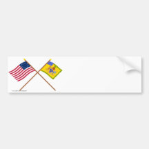 Crossed Betsy Ross Flag & Phila Light Horse Colour Bumper Sticker