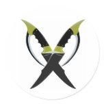 Crossed Blades Stickers