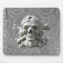 Crossed Bones & Skull Grey Tombstone Mousepad