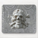 Crossed Bones & Skull Grey Tombstone Mousepad