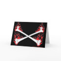 Crossed Bones with Flames Greeting Card by vulture_kulture Crossed Bones with Flames Greeting Card
