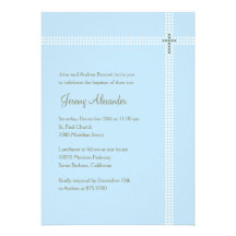Crossed Corner Baptism/Christening Invitation
