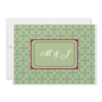 Crossed Damask Wedding Invitation Template