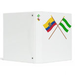 Crossed Ecuador and Los Ríos flags 3 Ring Binders