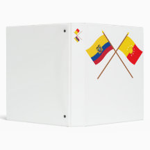 Crossed Ecuador and Pichincha flags 3 Ring Binder