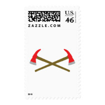crossed firefighter axe postage by Tomaniac crossed firefighter axe postage