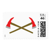 crossed firefighter axe postage by Tomaniac crossed firefighter axe postage