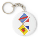 Crossed flags of Auvergne and Allier Key Chain