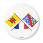 Crossed flags of Auvergne and Allier Magnets