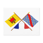 Crossed flags of Auvergne and Allier Post Cards