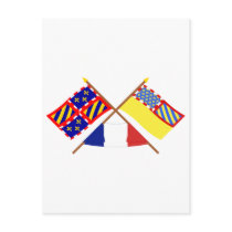 Crossed flags of Bourgogne and Côte-d'Or Post Card