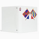 Crossed flags of Bourgogne and Nièvre 3 Ring Binders