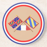 Crossed flags of Bourgogne and Nièvre Drink Coasters