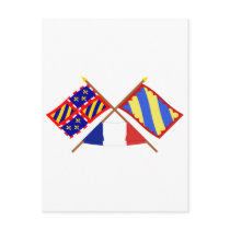 Crossed flags of Bourgogne and Nièvre Post Cards