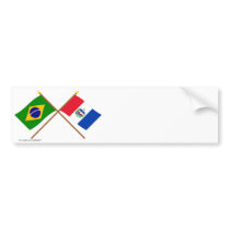 Crossed Flags of Brazil and Alagoas Bumper Sticker
