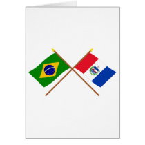 Crossed Flags of Brazil and Alagoas Card