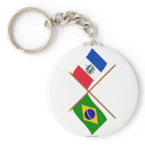 Crossed Flags of Brazil and Alagoas Key Chains