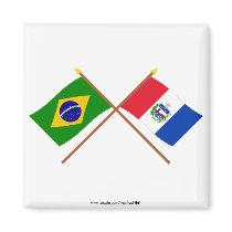 Crossed Flags of Brazil and Alagoas Fridge Magnet