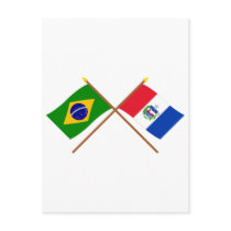 Crossed Flags of Brazil and Alagoas Post Cards