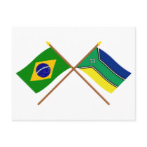 Crossed Flags of Brazil and Amapá Post Card