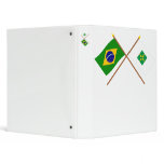 Crossed Flags of Brazil and Distrito Federal Vinyl Binders