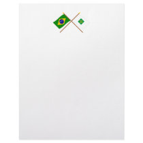 Crossed Flags of Brazil and Distrito Federal Letterhead Template