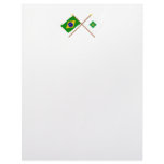 Crossed Flags of Brazil and Distrito Federal Letterhead Template