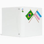 Crossed Flags of Brazil and Espírito Santo Vinyl Binder