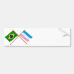 Crossed Flags of Brazil and Espírito Santo Bumper Sticker