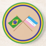 Crossed Flags of Brazil and Espírito Santo Beverage Coaster