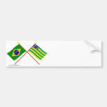 Crossed Flags of Brazil and Goiás Bumper Stickers