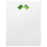 Crossed Flags of Brazil and Goiás Personalized Letterhead
